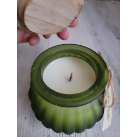 Pier 1 Imports pumpkin‎ woods green candle home decor - Picture 4 of 5